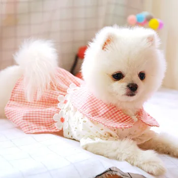 

New Sweet Plaid Cat Dog Dress Summer Pet Clothes for Small Dogs Pets Dresses for Yorkies Chihuahua Puppy Cat Skirt Disfraz Perro