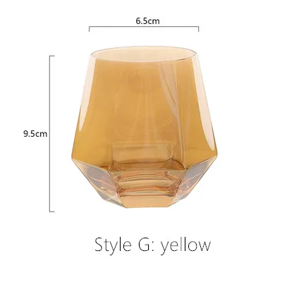 Креативная Геометрическая стеклянная чашка золотой ободок Серебряная сторона Бытовая прозрачная чашка для напитков, сока, чая красное вино, стакан для виски - Цвет: G