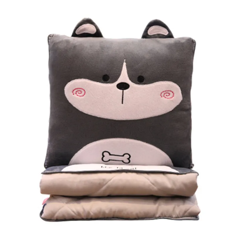 

Cute Cartoon Pillow Quilt 100*150cm Multifunction Office Car Dual-use Cushion PP cotton filling soft Skin-friendly Home textile