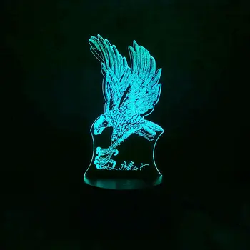 

Lovely 3D Illusion LED Nightlight Colorful Flash Light Desk Lamp Eagle Glede Design Model Toys