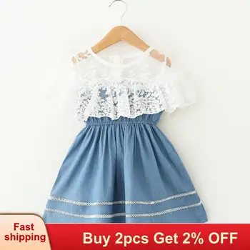 

Mayfair Cabin Girl Dresses Embroidered Kids Princess Dress Pattern Toddler Girls Children Suit Stitching Denim Dress Kid Clothes