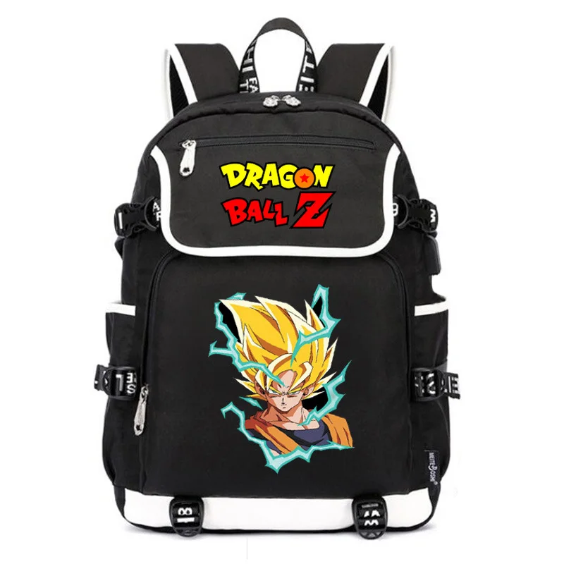 Dragon Ball Аниме Bookbag Оксфорд школьные сумки для девочек подростков зарядка через usb Ноутбук Рюкзак Большой Путешествия Bagpack Сон Гоку Rugzak