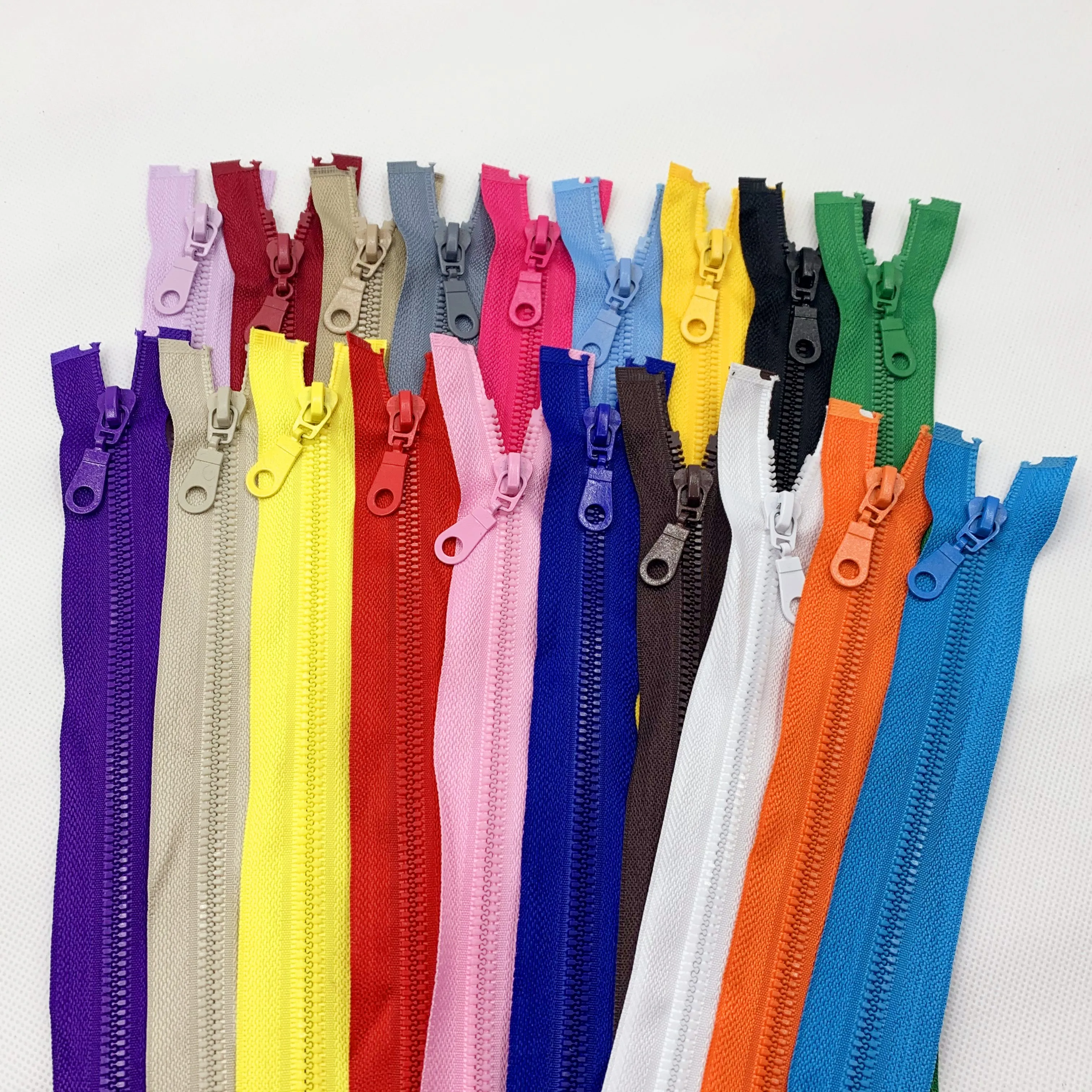 2pcs 5(25/70cm) Detachable Resin Zipper Opening Automatic Ecological Locking Plastic Zipper For
