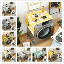 Мультяшная кошка стиральная машина покрывает непромокаемое полотенце хлопок белье универсальный пылезащитный чехол с карманом домашний декор