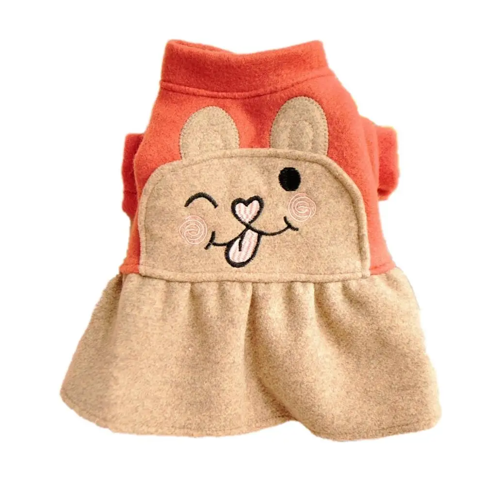 Красное пальто зимняя одежда для девочек с собачкой щенком свадебные платья