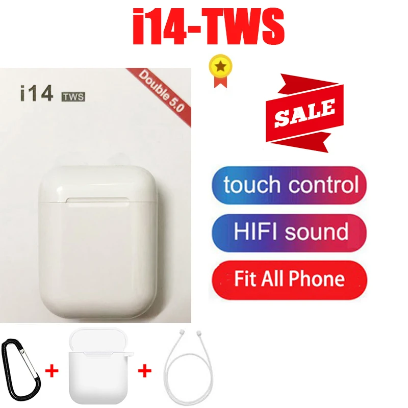 I14 TWS Bluetooth беспроводные наушники Спортивная гарнитура с для iPhone samsung huawei PK i7 i9 i11 i12