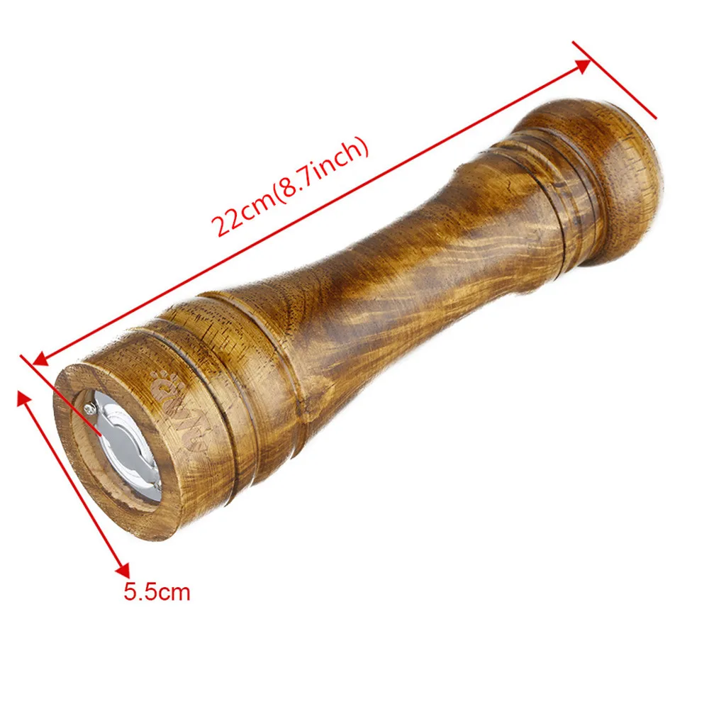 8.7-inch High Quality Natural Wood Cooking Tools,pepper mill,pepper grinder,salt and pepper Cooking BBQ Tools Set6