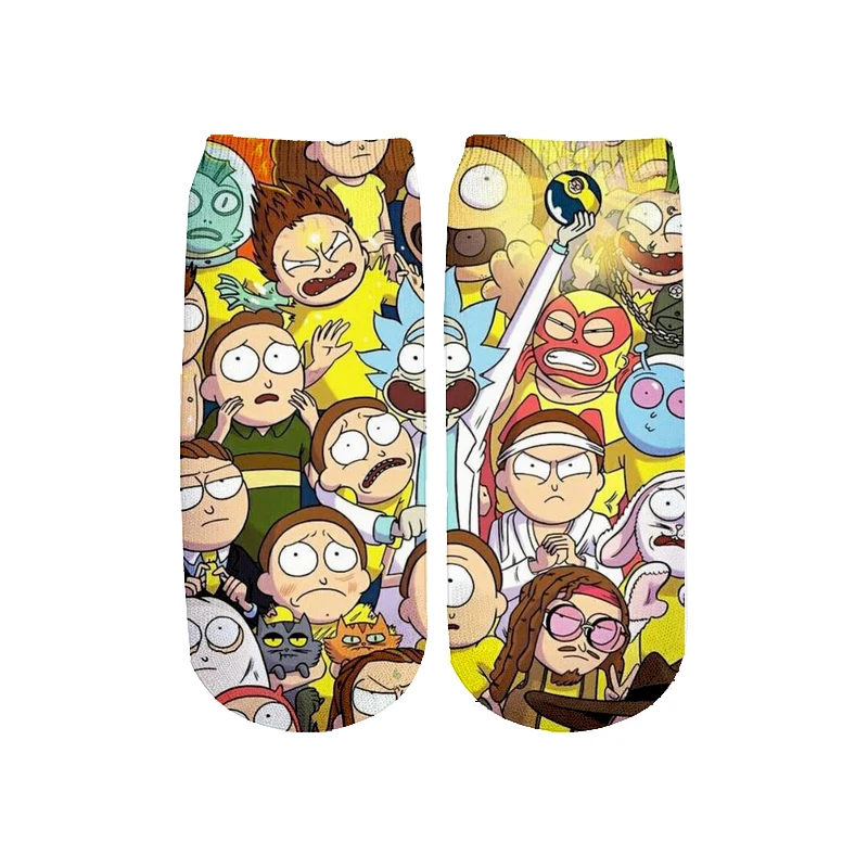 Новейшие Rick and Morty 3D печатных мультфильм милые короткие носки для мужчин женщин harajuku корейские носки RS-004 - Цвет: 2