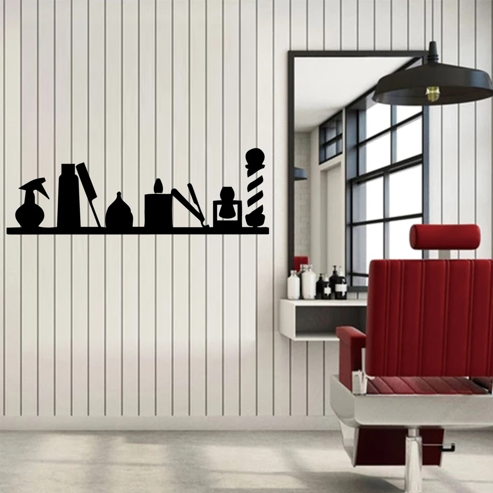 

Modern Barber shop Wall Sticker For Haircut Shop Wall Decals Waterproof Wallpaper Vinyl Mural Hairstyle Barber Stickers Decal