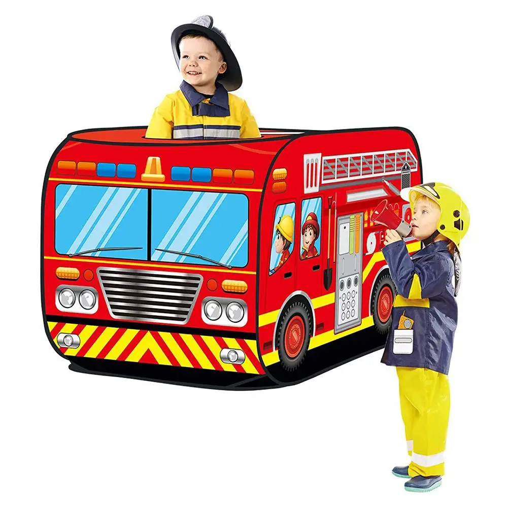 Kid Tent Pop Up Play Tent Toy Outdoor Foldable Playhouse Cloth Fire Truck Police Car Game House Bus Tent For Kids