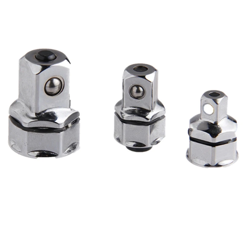 

HHO-3-Piece Wrench Socket Adapter Set 1/4 Inch 3/8 Inch 1/2 Inch Square Hex Handle Cr-V Quick Release Drive Sleeve Adapter