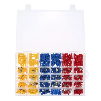 

480Pe Insulation Cable Lugs With Box, Electrical Male Female Wire Cable Connector Fittings Kit Terminals Clamp Blade Sockets Sp