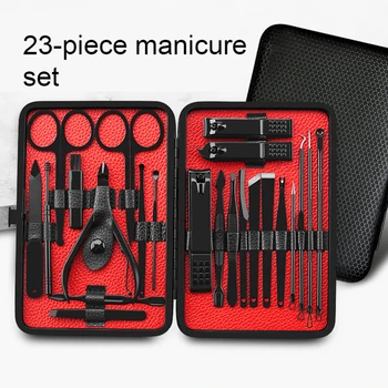 

7/23pcs/set Stainless Steel Pedicure Professional Nail Clipper Set Cuticle Eagle Hook Tweezer Manicure Beauty Tools Kit