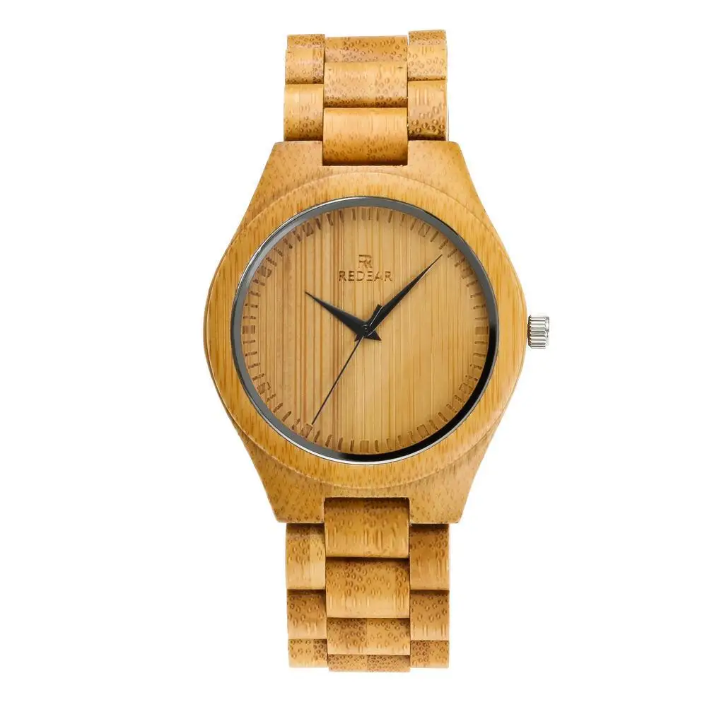 Акция ограниченная по времени Kono Redear Мода с полным бамбуковым деревом часы с кварцевым механизмом импортируется из Японии - Цвет: see chart