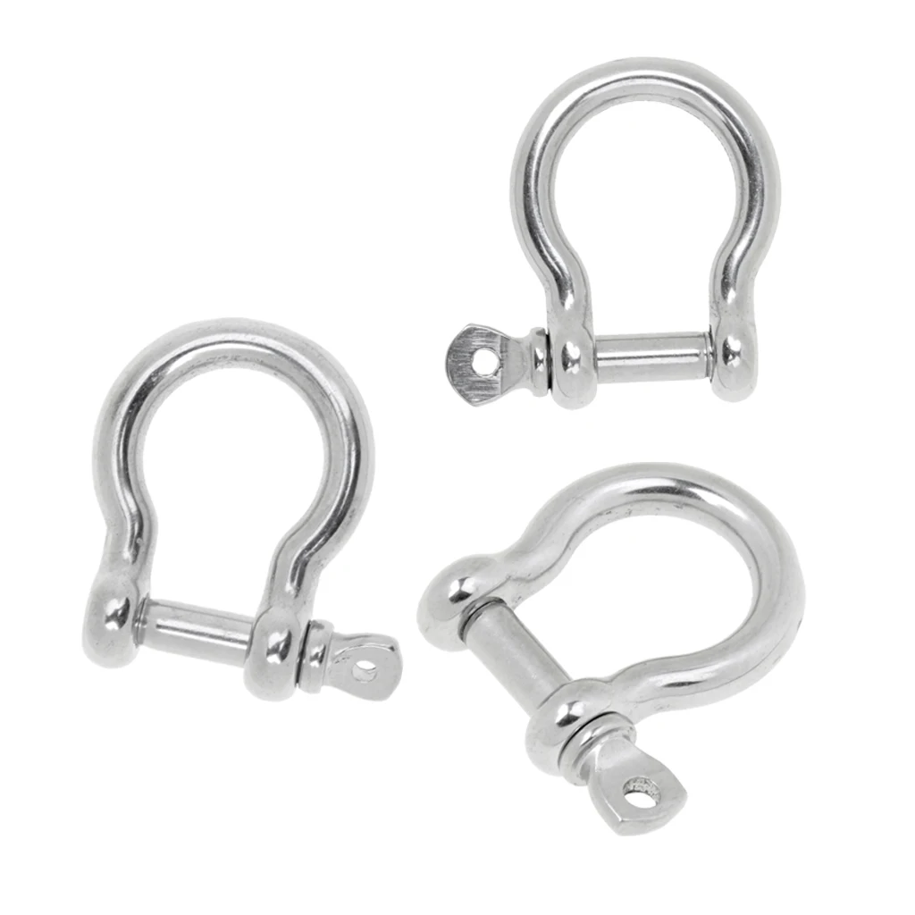 3 Size Marine Boat Chain Rigging Bow Shackle Captive Pin 304 Stainless Steel