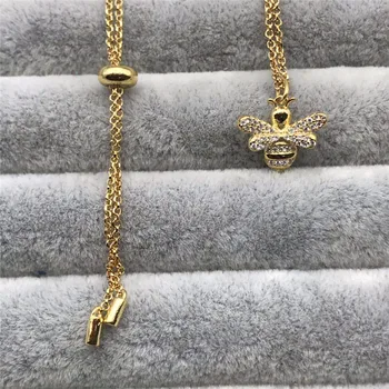 

TIF APN 925 sterling silver necklace, personalized bee, chain can be adjusted, exquisite trend of new ladies jewelry.