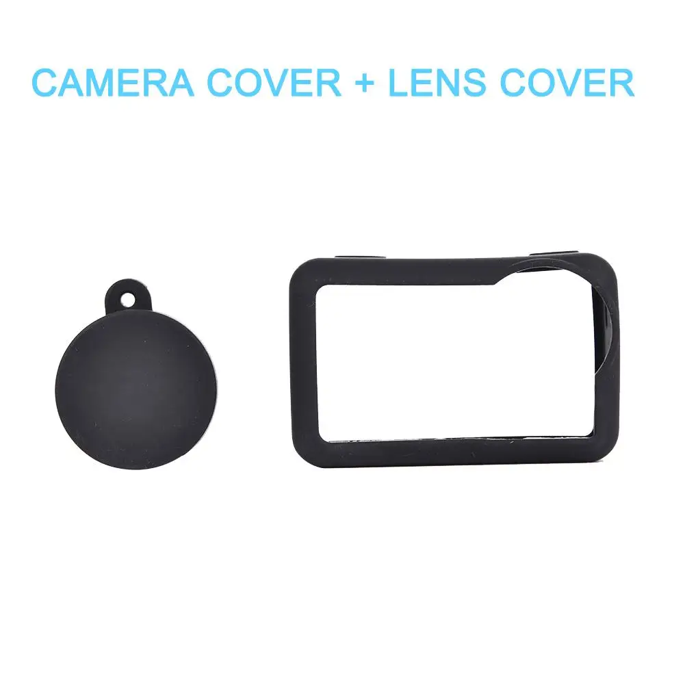 Черный силиконовый чехол защитный чехол для DJI OSMO Action Sport износ камеры устойчивый к коррозии антистатический - Цвет: lens camera cover
