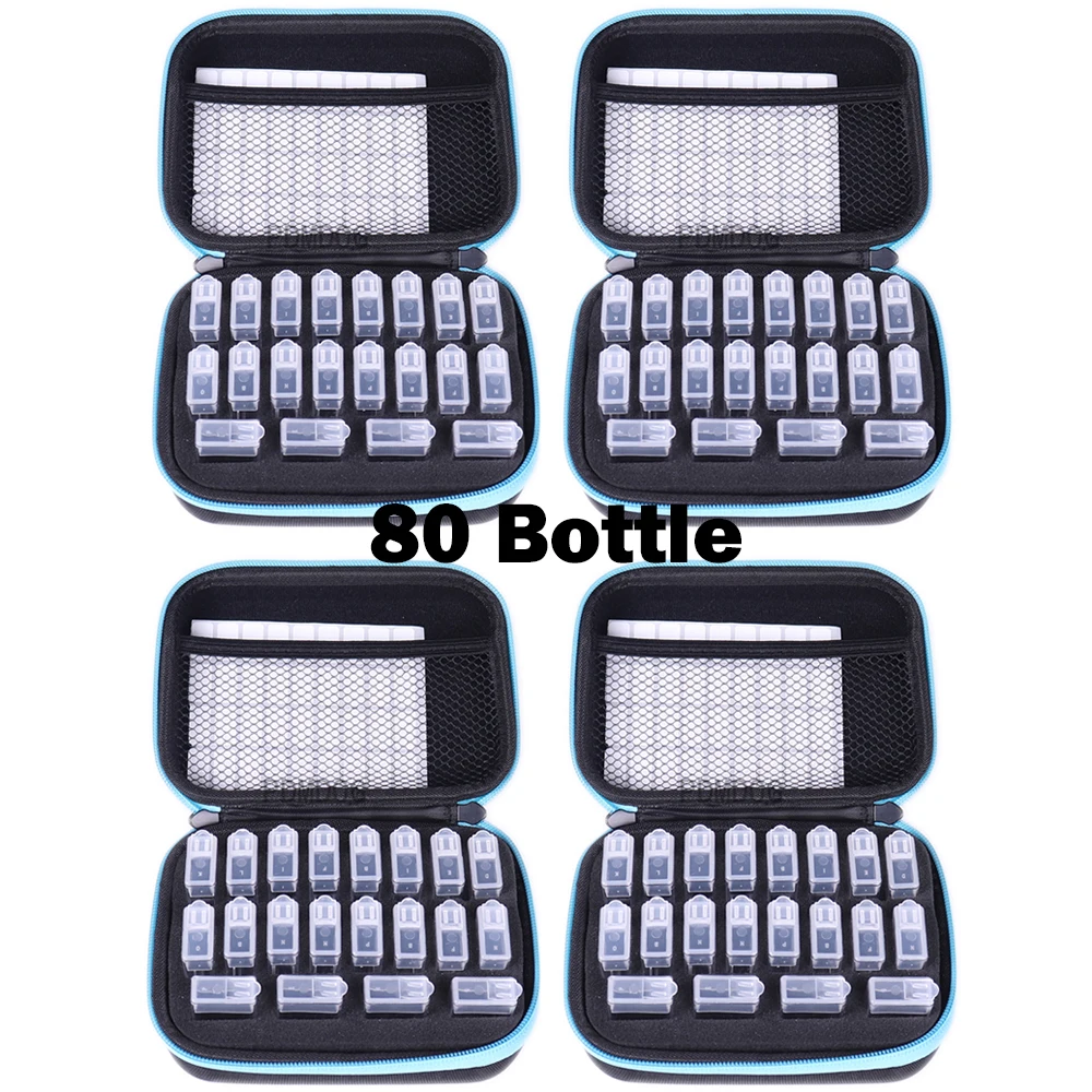 

2021 NEW 80 Bottles Diamond Painting Accessories Kit Container Storage Bag Box Carry Case Diamond Embroidery Tools Handbag