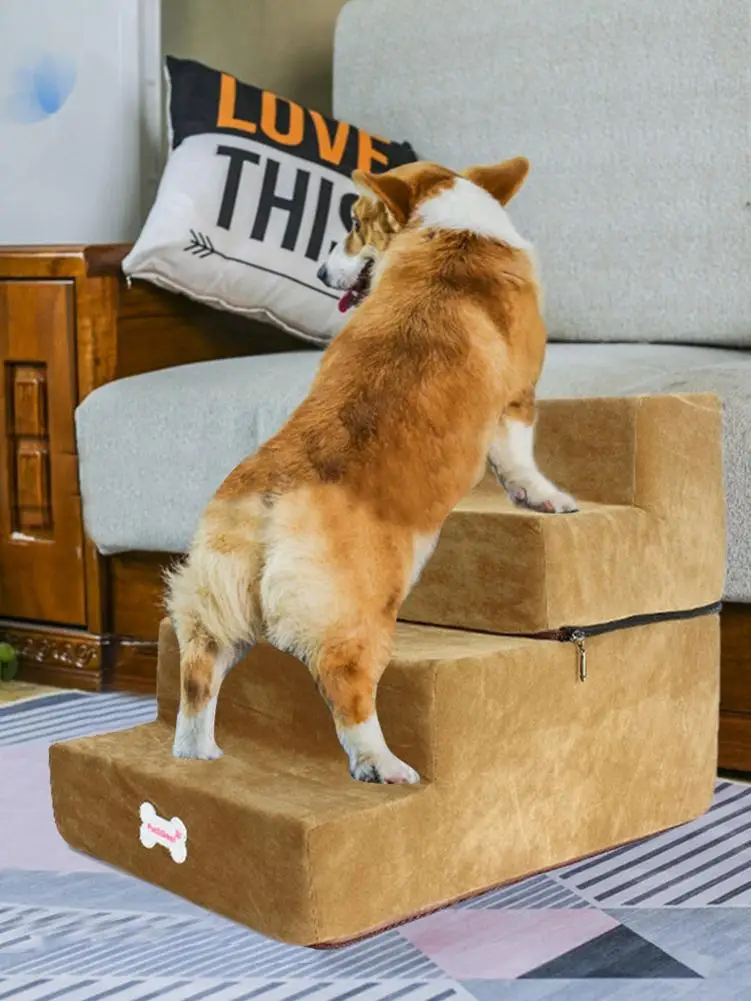 Большой 4 Dog шаг портативный ПЭТ лестницы удаляемый моющийся для собаки кошки