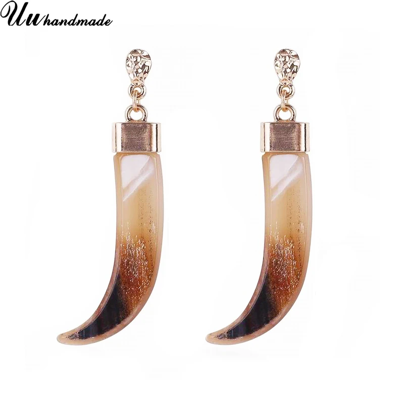 Earings Round Brinco Pendientes Trendy Zinc Alloy Promotion Fine Jewelry Long Earrings 2018 New Women Horns Acrylic Female Punk | Украшения