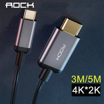 

ROCK 3M 5M USB C HDMI Cable Type C to HDMI for MacBook Samsung Galaxy S10 S9 Huawei Mate 20 P10 P20 P30 Pro USB-C HDMI Adapter