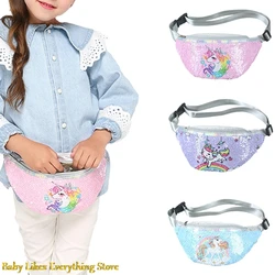 Cute Unicorn Fanny Pack Shiny Sequins Children's Shoulder Belt Bags Kids Phone Pouch Cartoon Unicorn Waist Bag For Kids Girls