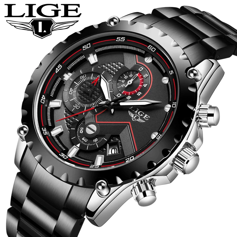 

reloj hombre LIGE Men Watch Top Brand Watch for Men Fashion Quartz Sport Wristwatch Chronograph Clock Date Watches Male Watch