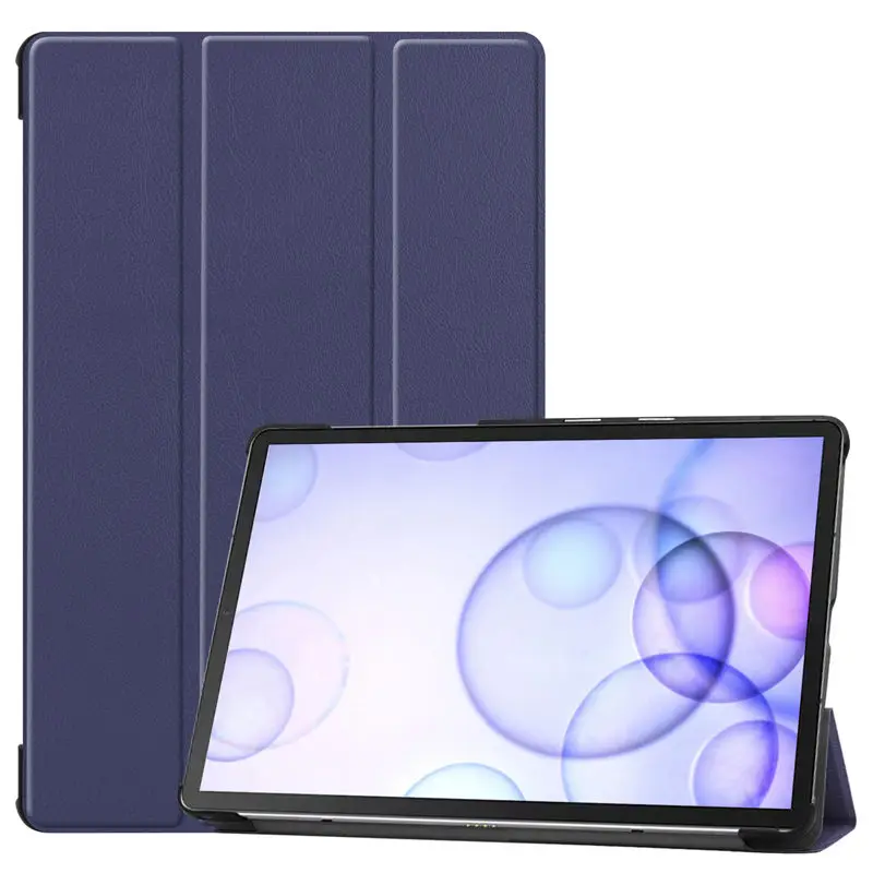 Чехол для Samsung Galaxy Tab S6 10,5 SM-T860 SM-T865 10," Smart Cover Funda планшет тонкая защитная подставка оболочка+ подарок - Цвет: Dark blue