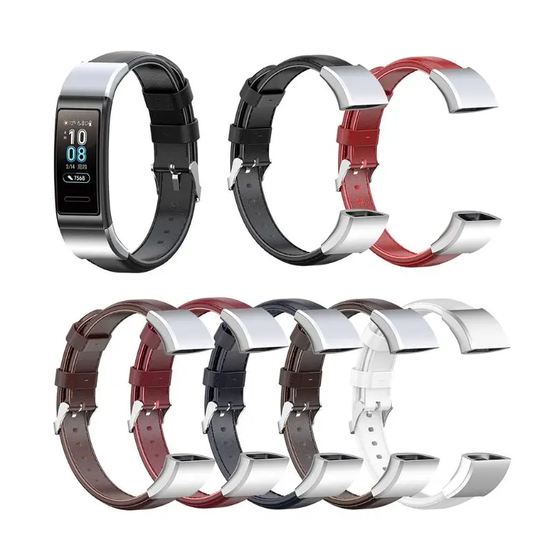 

Wear-resistant Genuine Leather Wrist Band Durable Watch Strap Replacement for Hua-wei Band 4 Pro Accessories