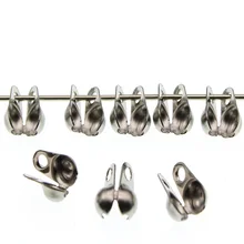 50 шт. нержавеющая сталь Обжимные бусины шаровая цепь соединитель конец застежка 2/2. 4/3. 2/4. 5 мм DIY ожерелье ювелирные браслеты аксессуары