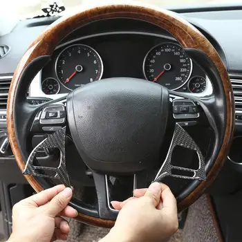

Real Carbon Fiber 3D Sticker Steering Wheel Panel Switch Button Cover Trim for Volkswagen Touareg 2011-2018 Models Accessories
