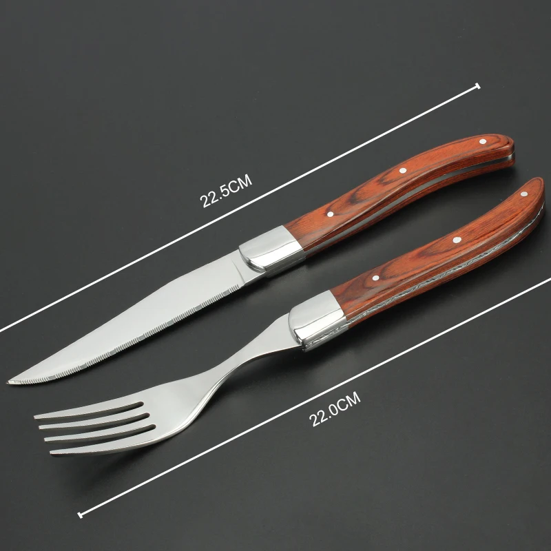 Amefa Serrated Cutlery Steak Knives Set Sharp Stainless Steel Blades