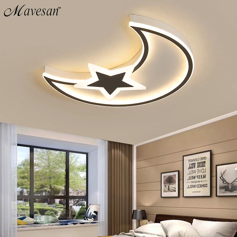 

Dimmable Moon Shape Led Ceiling Lights For Study Kids Children Room Baby Bedroom Lamparas De Techo Abajur Luminaria Avize Lustre