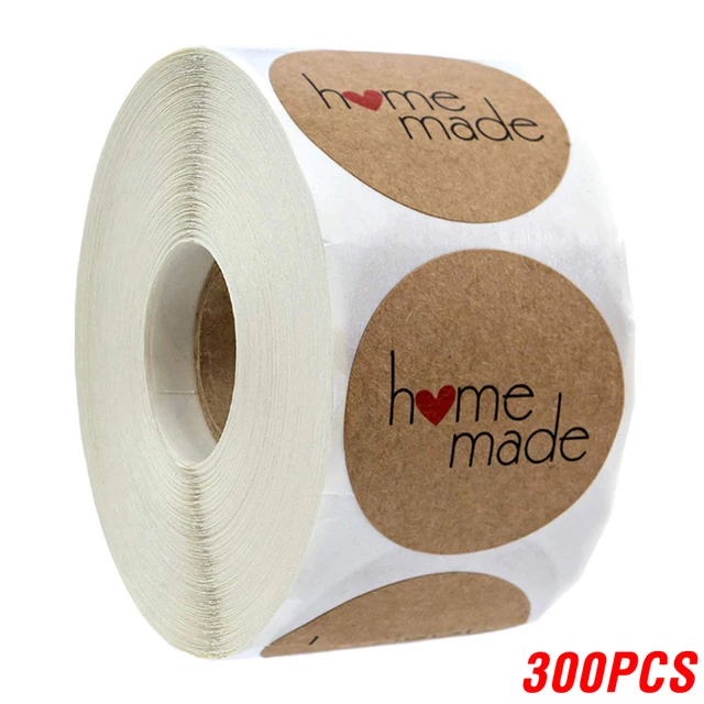 100-500pcs Vintage Kraft Paper Stickers Scrapbook Gift Stationery Label Stickers Handmade With Love Thank You For The Stickers YH05-300pcs
