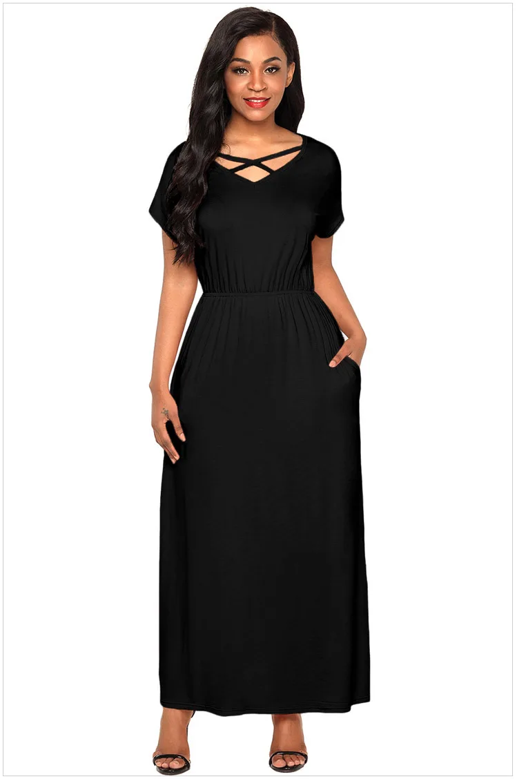 Prom Dress Black Sheath Gown V-neck Ankle-Length Lace 2019 Fashion Short Sleeves Graduation Dresses Long Sexy | Свадьбы и торжества