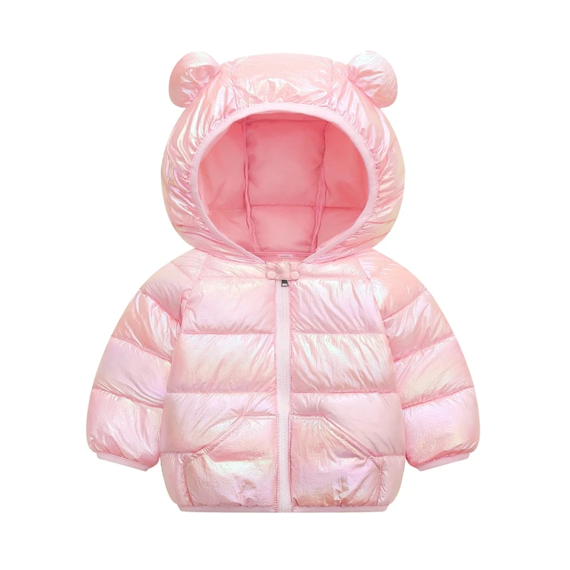 CROAL CHERIE Metallic Style Kids Jacket For Girls Boys Cotton Children Outerwear Coat Cute Bear Ear Baby Girls Boys Snowsuit  (7)