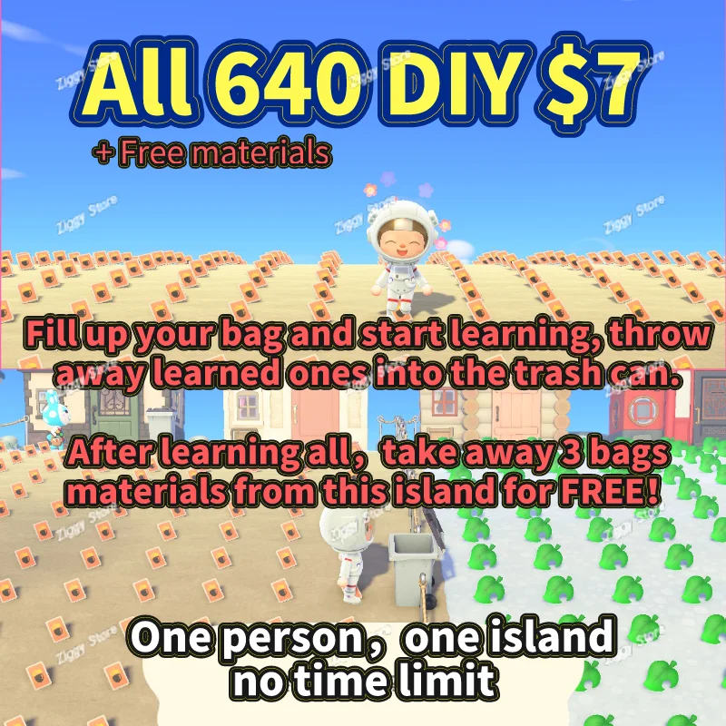 Animal Crossing Nuevo Horizonte 640 DIY receta