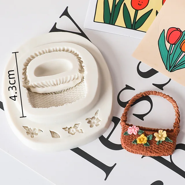 Luyou 1Db Virágkosár Szilikon Fondant Penészek Gyanta Penész Torta Díszítő Szerszámok Tészta Konyhai Sütő Kiegészítők Fm1138