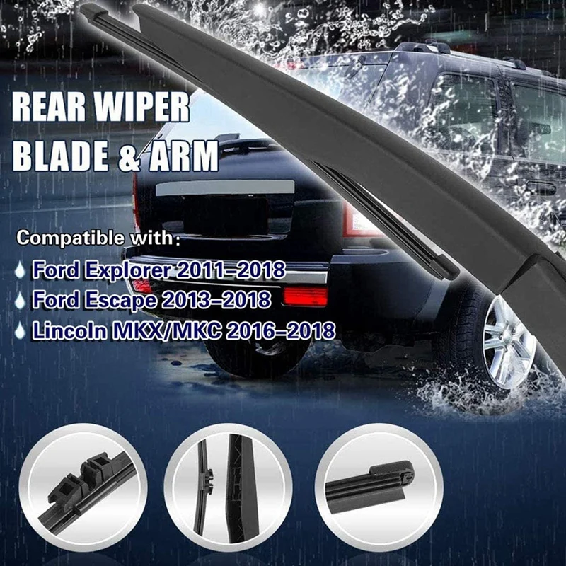 Rear Window Windshield Wiper Arm Blade Set for Ford Explorer 2011 2018