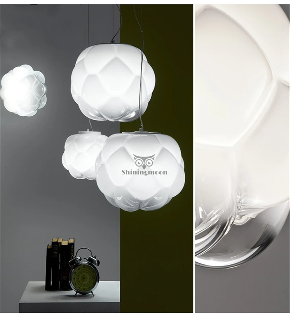 Современный Стеклянный облачный подвесной светильник s, скандинавский креативный Лофт, подвесной светильник для спальни, гостиной, столовой, домашний декор, светильник, светильники