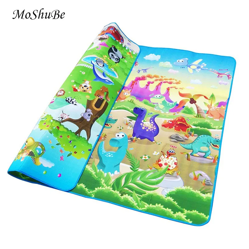  Baby Play Mat 0.5cm Thick Crawling Mat Double Surface Baby Carpet Rug Animal Car+Dinosaur Developin