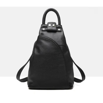 

Anti Theft Women genuine Leather Backpacks Purse Vintage Crossbody bag Female Shoulder Bag Travel Small Backpack Lady chest bag