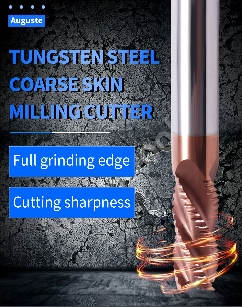 Augusttools Cnc Endmill Карбид HRC55 4 флейты резка карбидная Вольфрамовая сталь фреза Черновая Концевая фреза резак металла