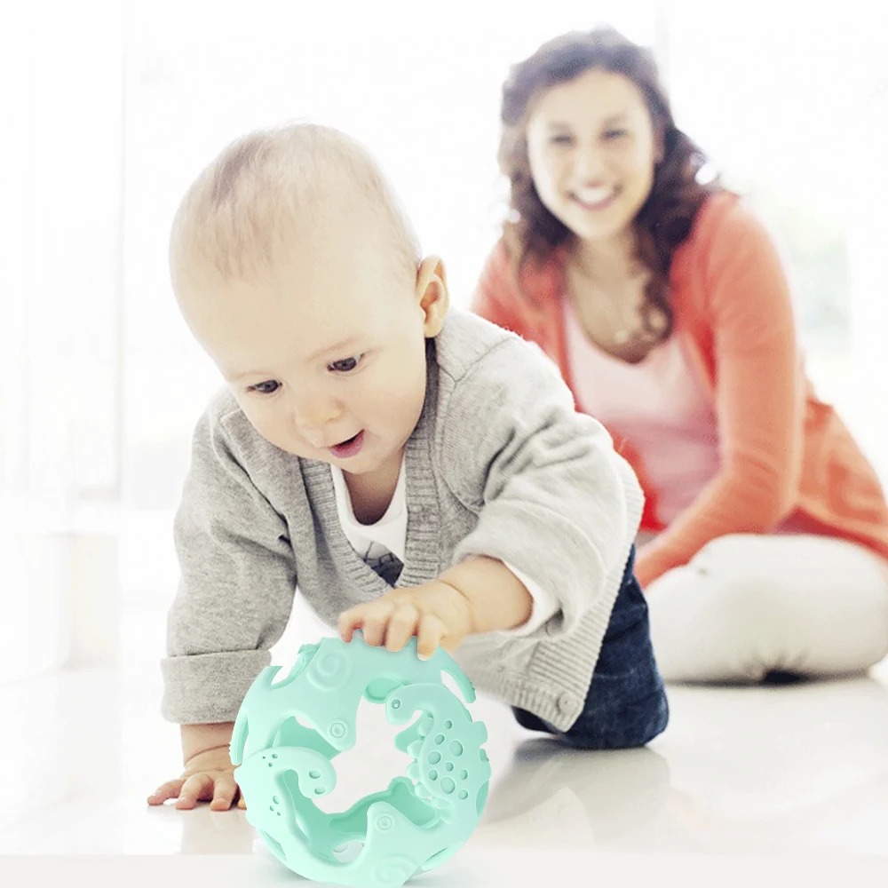 TYRY. HU BPA бесплатно динозавр Прорезыватель зубов мяч Новорожденный ребенок пищевой безопасный мягкий Прорезыватель зубов игрушки подарки