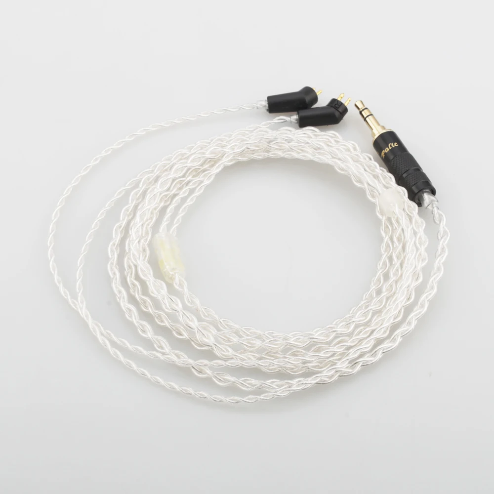 Hi End 8 Cores 7N OCC Silver Plated Headphone Upgrade Cable For ER4P ER4B ER4S Headphones