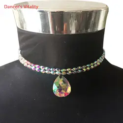 Женское бриллиантовое ожерелье для девочек для бальных танцев со стразами ожерелье женский современный цвет бриллиантовый Воротник