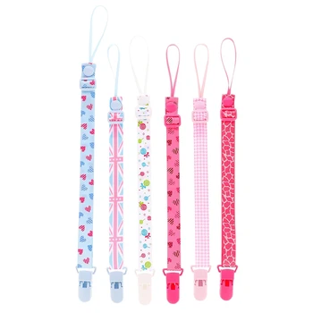 

6 Pcs Baby Pacifier Clip Chain Ribbon Dummy Holder Chupetas Soother Pacifier Clips Leash Strap Nipple Holder for Infant Feeding