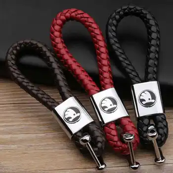 

PU Alloy Keyring Key Buckle Chain Car Decoration for Skoda Rapid Kodiaq Octavia 2 a7 tour RS Fabia 2 1 Superb Kamiq Yeti Karoq