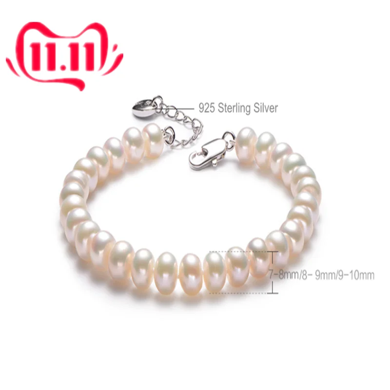 

Real Pure 925 Sterling Silver Freshwater Pearl Bracelet White Jewelry Bracelets Bangles Jewelry Bangles Women Custom Gift