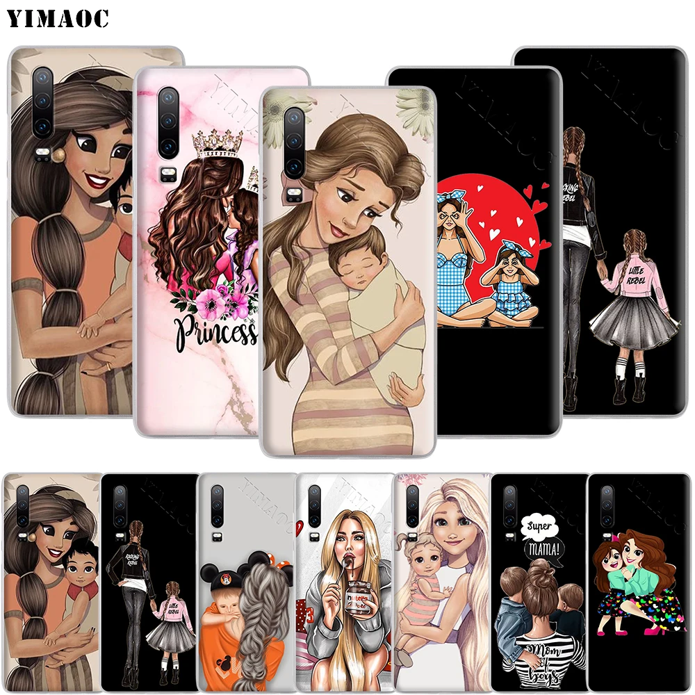 Чехол для телефона YIMAOC Baby Mom Princess Huawei P8 P9 P10 P20 P30 Lite Pro P Smart Z 2018 2019 | Мобильные